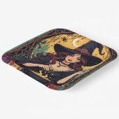 Whimsically Enchanting Witch With Spiders Pappteller (Gewinkelt)