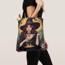 Whimsically Enchanting Witch With Spiders Tasche