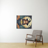 Whimsically Enchanting Witch With Spiders Wandteppich (Beispiel (Horizontal))