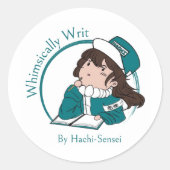 Whimsically Writ Logo-Aufkleber Runder Aufkleber (Vorderseite)