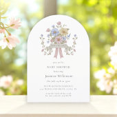 Whimsicalpastellblütendusche QR-Code Einladung