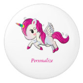 Whimsicle Baby Unicorn Pegasus Rainbow Horn Keramikknauf (Vorderseite)