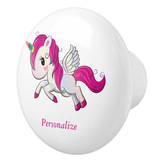 Whimsicle Baby Unicorn Pegasus Rainbow Horn Keramikknauf (Rechts)