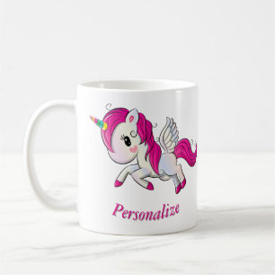 Whimsicle Flying Unicorn Pegasus Rainbow Horn Kaffeetasse