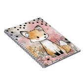 Whimsige Fuchs-Wasserfarben-Kunst mit Blumen Notizblock (Rechte Seite)
