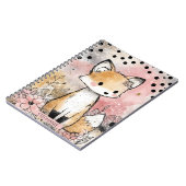 Whimsige Fuchs-Wasserfarben-Kunst mit Blumen Notizblock (Linke Seite)