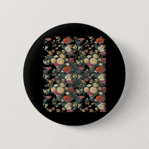 Whimsigoth-Alte-Viktorianische-Blumen-Ölgemälde-Kl Button