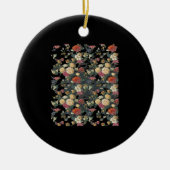 Whimsigoth Alte Viktorianische Blumenölgemälde Keramik Ornament (Vorne)