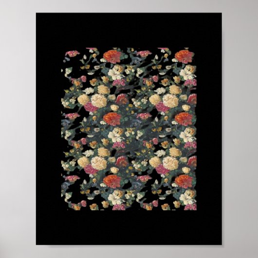 Whimsigoth Alte Viktorianische Blumenölgemälde Poster (Vorne)