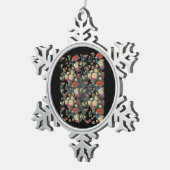 Whimsigoth Alte Viktorianische Blumenölgemälde Schneeflocken Zinn-Ornament (Rechts)