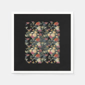 Whimsigoth Alte Viktorianische Blumenölgemälde Serviette (Vorderseite)