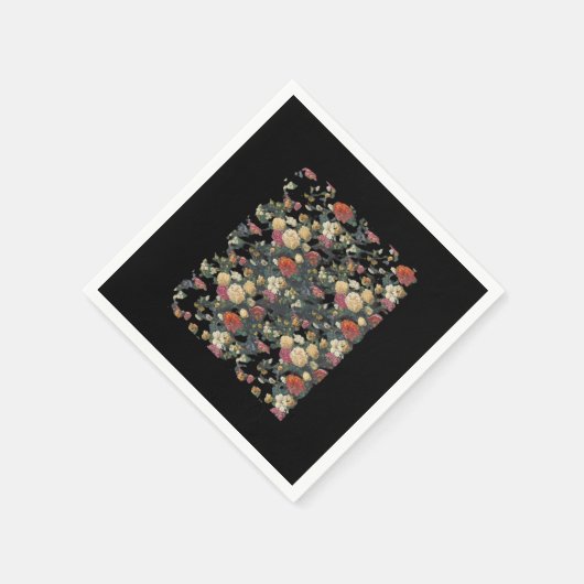 Whimsigoth Alte Viktorianische Blumenölgemälde Serviette (Ecke)