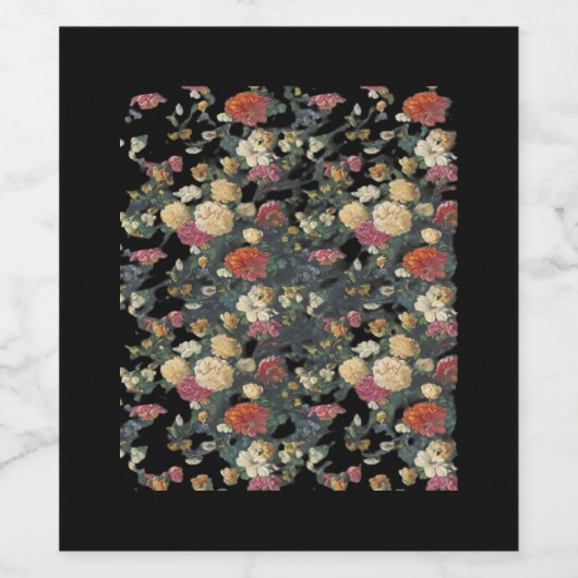 Whimsigoth Alte Viktorianische Blumenölgemälde Weinetikett (Einzelnes Label)