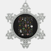 Whimsigoth Apothecary Classic Schneeflocken Zinn-Ornament (Vorderseite)