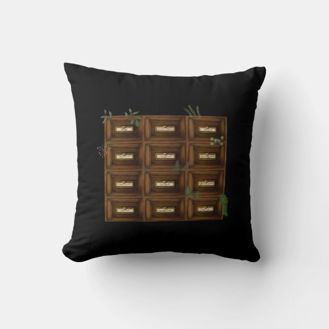 Whimsigoth Apothecary Drawers Kissen (Vorderseite)