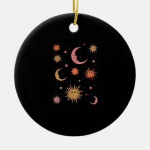 Whimsigoth Ästhetik Vintag Halbmond Sonne Keramik Ornament