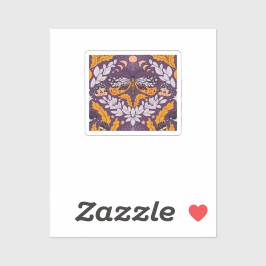 Whimsigoth Butterfly Florals - Lila, Lavender An Aufkleber (Blatt)