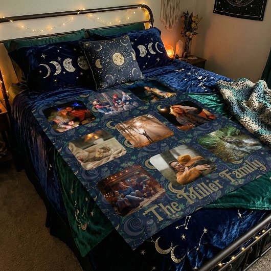 Whimsigoth Celestial | 9 Photo Family Collage Fleecedecke