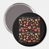 Whimsigoth Chintz Vintages Ölgemälde Magnet (Vorderseite/Rückseite)