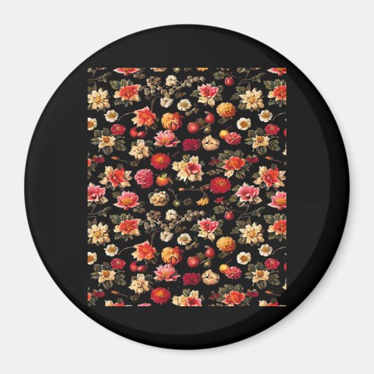 Whimsigoth Chintz Vintages Ölgemälde Magnet (Vorne)