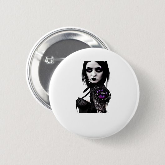 Whimsigoth Classic Design zu Halloween Button (Vorne & Hinten)