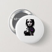 Whimsigoth Classic Design zu Halloween Button (Vorne & Hinten)