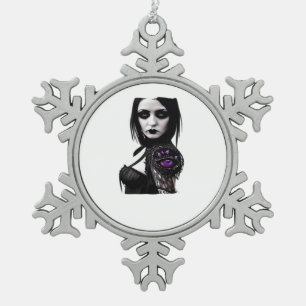 Whimsigoth Classic Design zu Halloween Schneeflocken Zinn-Ornament