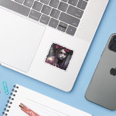 Whimsigoth Classic Funny Aufkleber (Laptop mit iPhone)