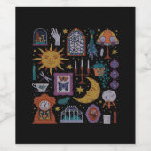 Whimsigoth Classic - Gotische Romantik Herbstästhe Weinetikett (Einzelnes Label)