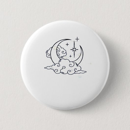 Whimsigoth Clouds Moon Witchy Classic Button (Vorderseite)