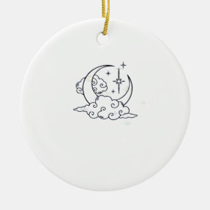 Whimsigoth Clouds Moon Witchy Classic Keramik Ornament