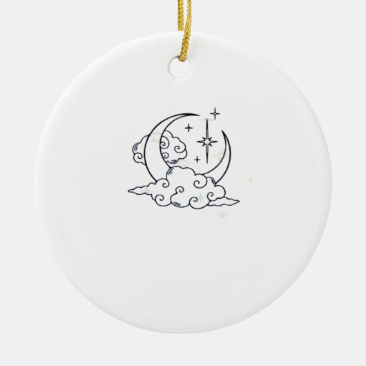 Whimsigoth Clouds Moon Witchy Classic Keramik Ornament (Vorne)