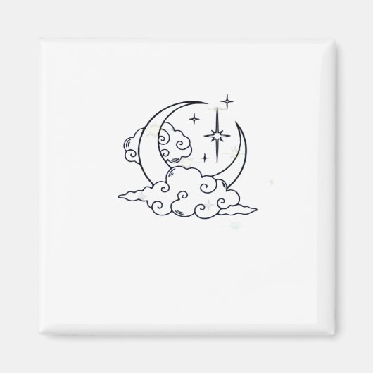 Whimsigoth Clouds Moon Witchy Classic Magnet (Vorne)