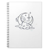 Whimsigoth Clouds Moon Witchy Classic Notizblock (Vorderseite)