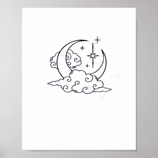 Whimsigoth Clouds Moon Witchy Classic Poster (Vorne)