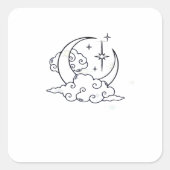 Whimsigoth Clouds Moon Witchy Classic Quadratischer Aufkleber (Vorderseite)