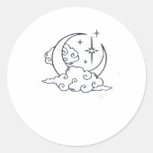 Whimsigoth Clouds Moon Witchy Classic Runder Aufkleber (Vorderseite)
