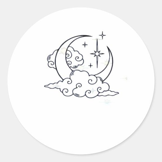 Whimsigoth Clouds Moon Witchy Classic Runder Aufkleber (Vorderseite)