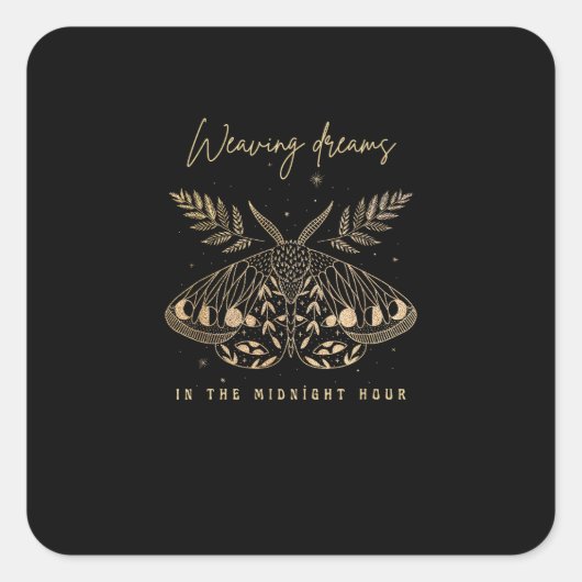 Whimsigoth Cotattcore Goblincore Mystical Motion G Quadratischer Aufkleber (Vorderseite)