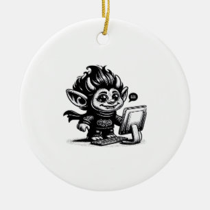 Whimsigoth Cyborg Internet Troll Vintage Art Desig Keramik Ornament