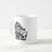 Whimsigoth Cyborg Internet Troll Vintages Design Kaffeetasse (Vorderseite Links)