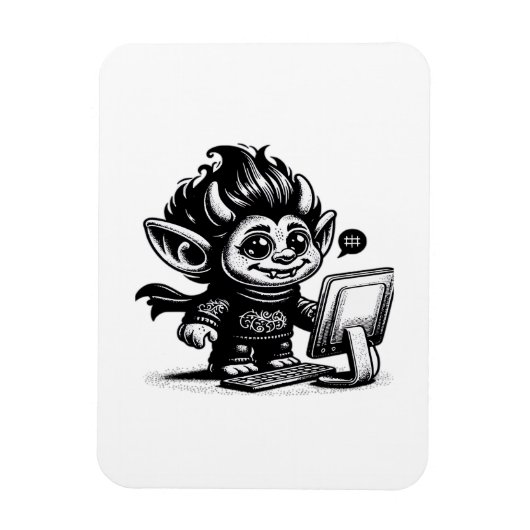Whimsigoth Cyborg Internet Troll Vintages Design Magnet (Vertikal)