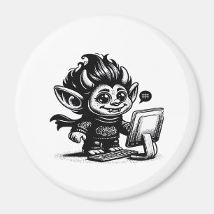 Whimsigoth Cyborg Internet Troll Vintages Design Magnet