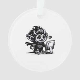 Whimsigoth Cyborg Internet Troll Vintages Design Ornament