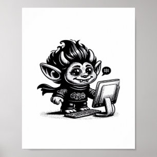 Whimsigoth Cyborg Internet Troll Vintages Design Poster