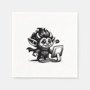 Whimsigoth Cyborg Internet Troll Vintages Design Serviette