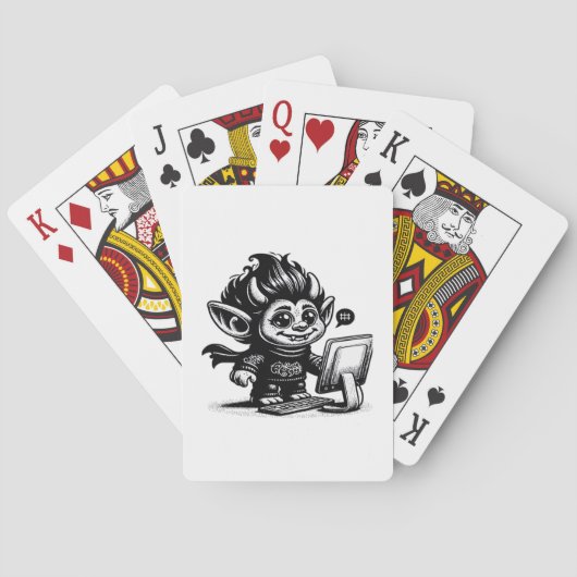 Whimsigoth Cyborg Internet Troll Vintages Design Spielkarten (Rückseite)