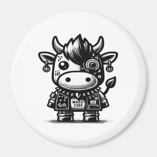 Whimsigoth Cyborg-Kuh Vintage Art Design Klassiker Magnet