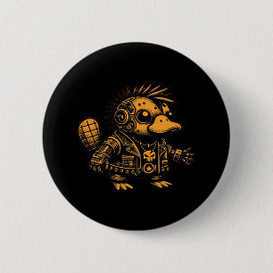Whimsigoth Cyborg Platypus Vintages Kunstdesign Button