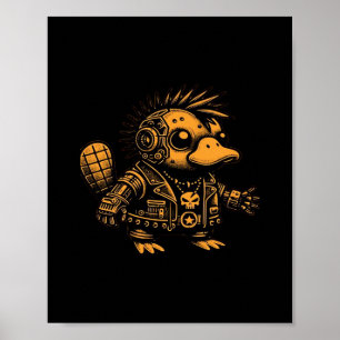 Whimsigoth Cyborg Platypus Vintages Kunstdesign Poster